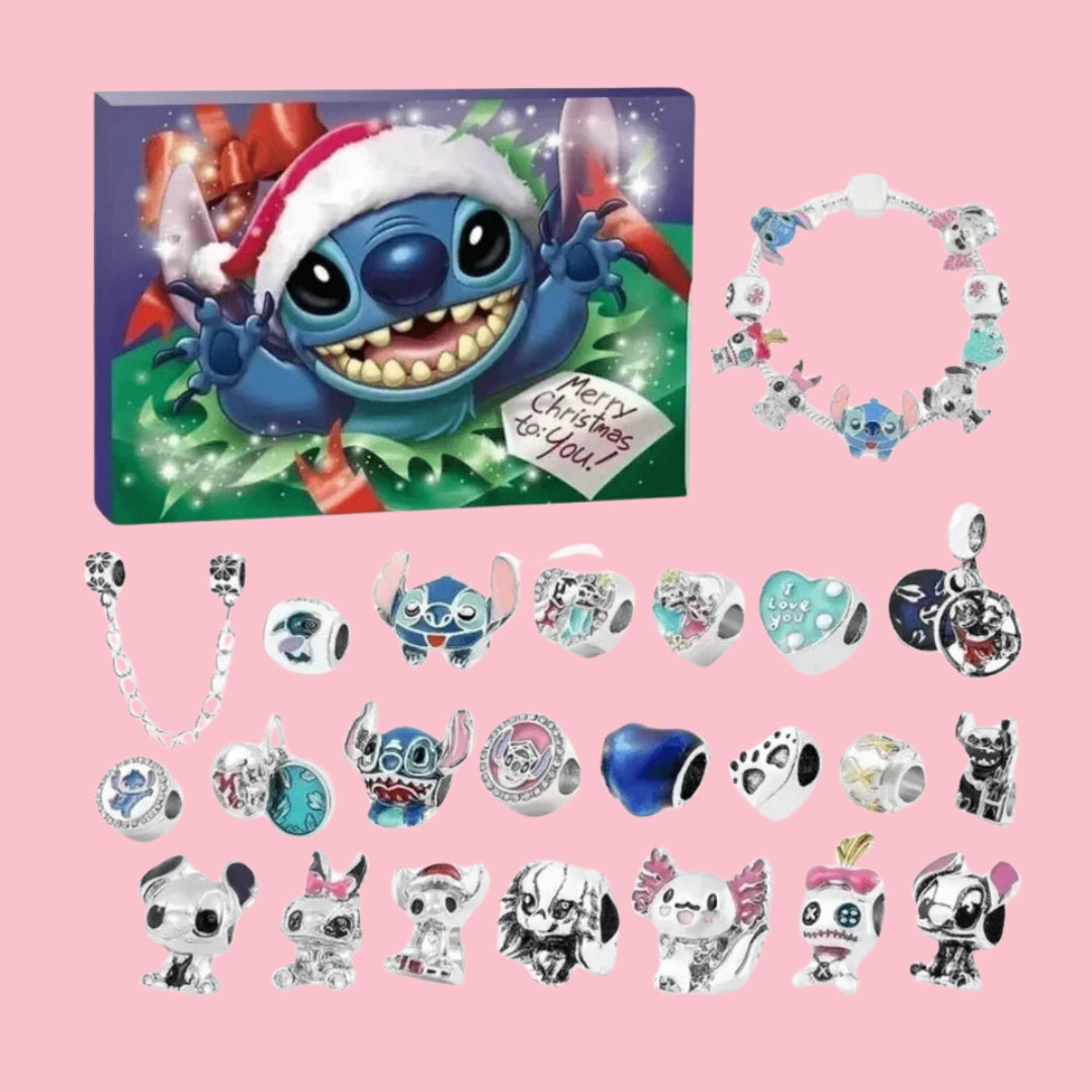 (VIRALIZOU) Stitch Calendário Contagem Regressiva [Pulseira Grátis + Berloques] Edição Limitada